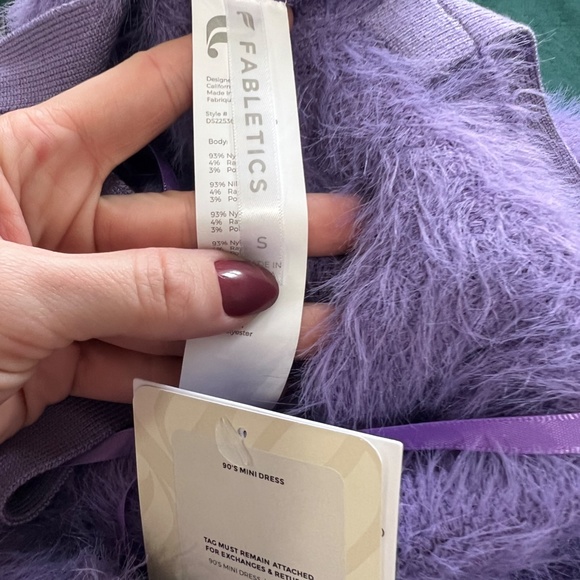 💜 NWT 90's Fabletics Fuzzy Mini Dress 💜 - Picture 8 of 9